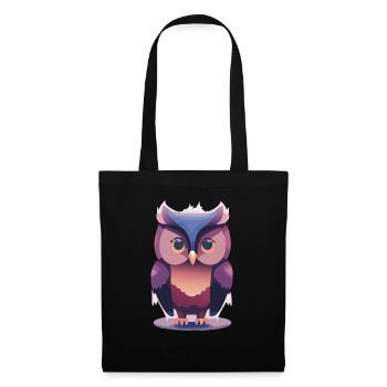 Eulenwächter (Dreamy Animals Collection) - Stoffbeutel - Schwarz - Vorne