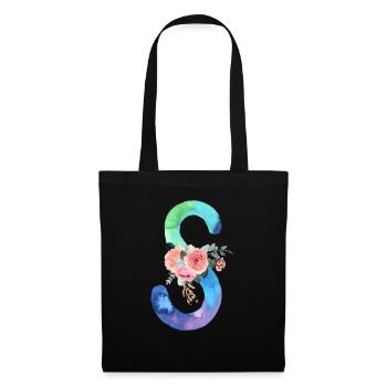 Letter S watercolor - Tote Bag - black - Front