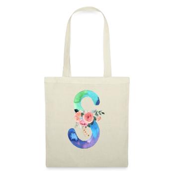 Lettre S watercolor - Sac en tissu - nature - Devant