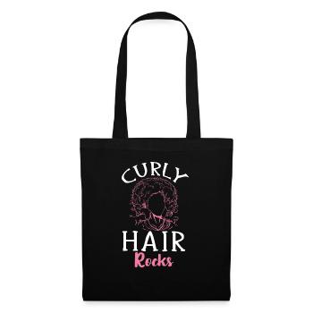 Cheveux bouclés Boucles afro Cheveux naturels - Sac en tissu - noir - Devant