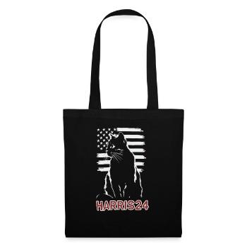Kamala Harris 24 Cat Lady Supporter - Stoffbeutel - Schwarz - Vorne