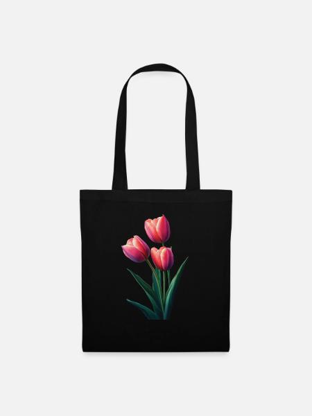 Tulpe - Stoffbeutel - Schwarz