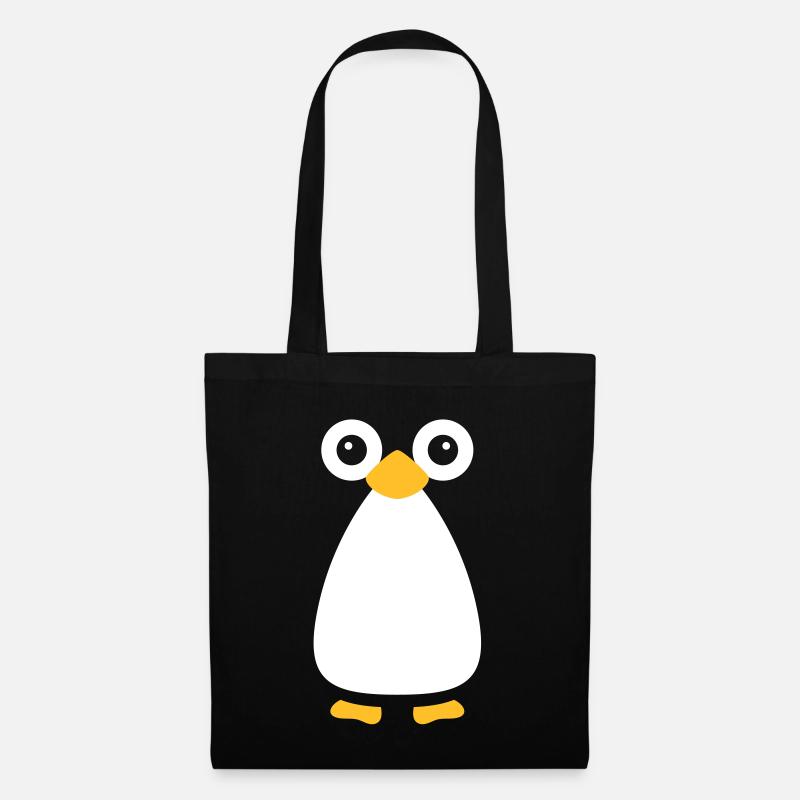 Cute Vector Penguin - Tote Bag - black