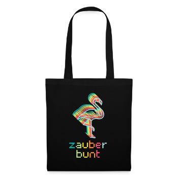 Zauberbunt - Flamingo - Wortschätze - Stoffbeutel - Schwarz - Vorne