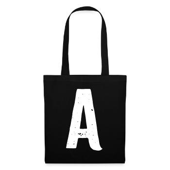 Une lettre - Sac en tissu - noir - Devant