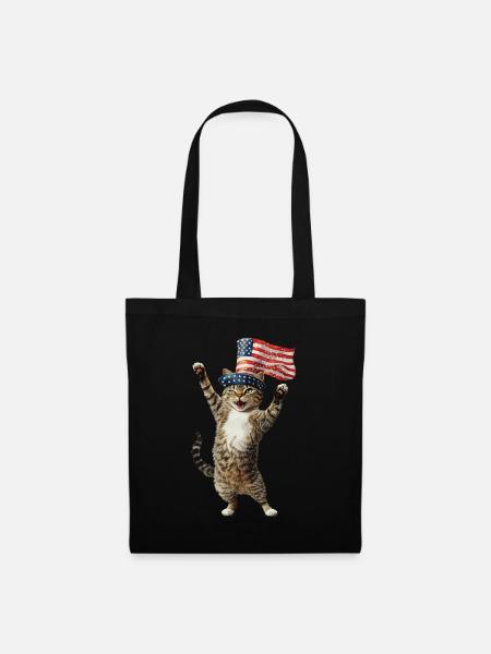 Katze - Stoffbeutel - Schwarz
