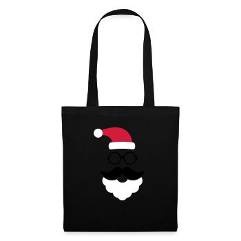 Hipster Santa Claus - Sac en tissu - noir - Devant