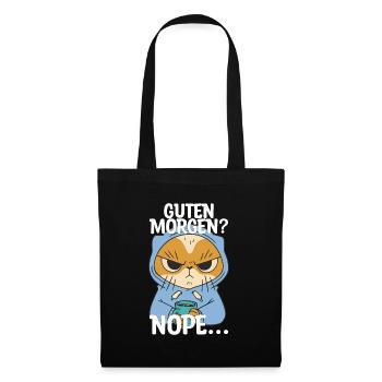 Guten Morgen Kaffee Montag Geschenk - Stoffbeutel - Schwarz - Vorne