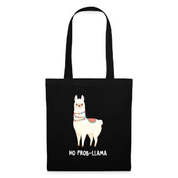 No Prob-Llama- Funny Llama - Stoffbeutel - Schwarz - Vorne