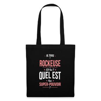 Je suis rockeuse - Super-pouvoir - Sac en tissu - noir - Devant