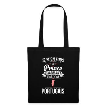 Fous du prince charmant sauf s'il est Portugais - Sac en tissu - noir - Devant