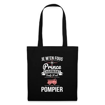 Fous du prince charmant sauf s'il est pompier - Sac en tissu - noir - Devant