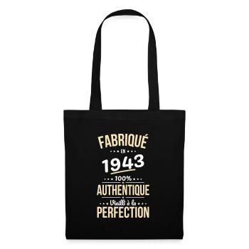 Anniversaire 81 ans - Fabriqué en 1943 - Sac en tissu - noir - Devant