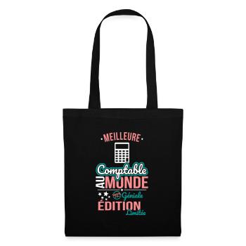 Meilleure Comptable au monde - 100% géniale - Sac en tissu - noir - Devant