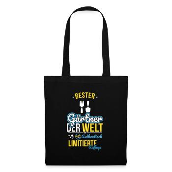 Bester Gärtner der Welt - 100% Authentisch - Stoffbeutel - Schwarz - Vorne