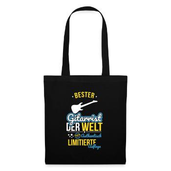 Bester Gitarrist der Welt - 100% Authentisch - Stoffbeutel - Schwarz - Vorne
