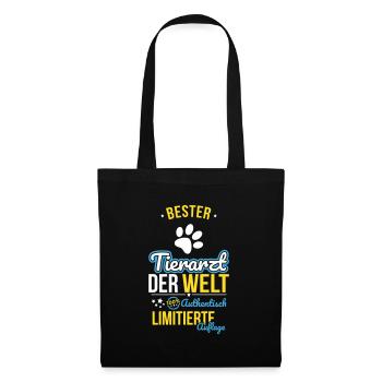 Bester Tierarzt der Welt - 100% Authentisch - Stoffbeutel - Schwarz - Vorne