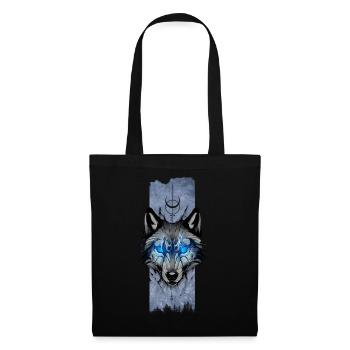 Lunar Guardian: Wolf's Radiant Gaze - Tote Bag - black - Front