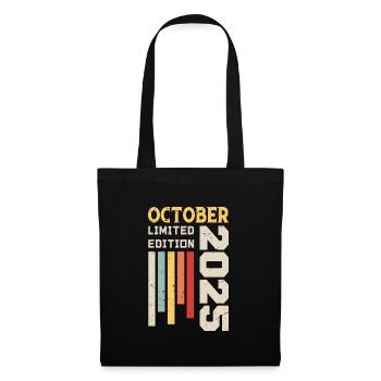Oktober 2025 - Oktober 2025 Geburtstagsgeschenk - Stoffbeutel - Schwarz - Vorne
