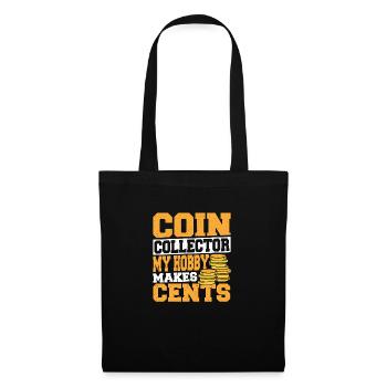 Collectionneur de pièces de monnaie Collectionneurs de cent Numismates - Sac en tissu - noir - Devant