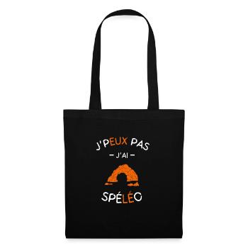 J'peux pas j'ai Spéléo - Sac en tissu - noir - Devant