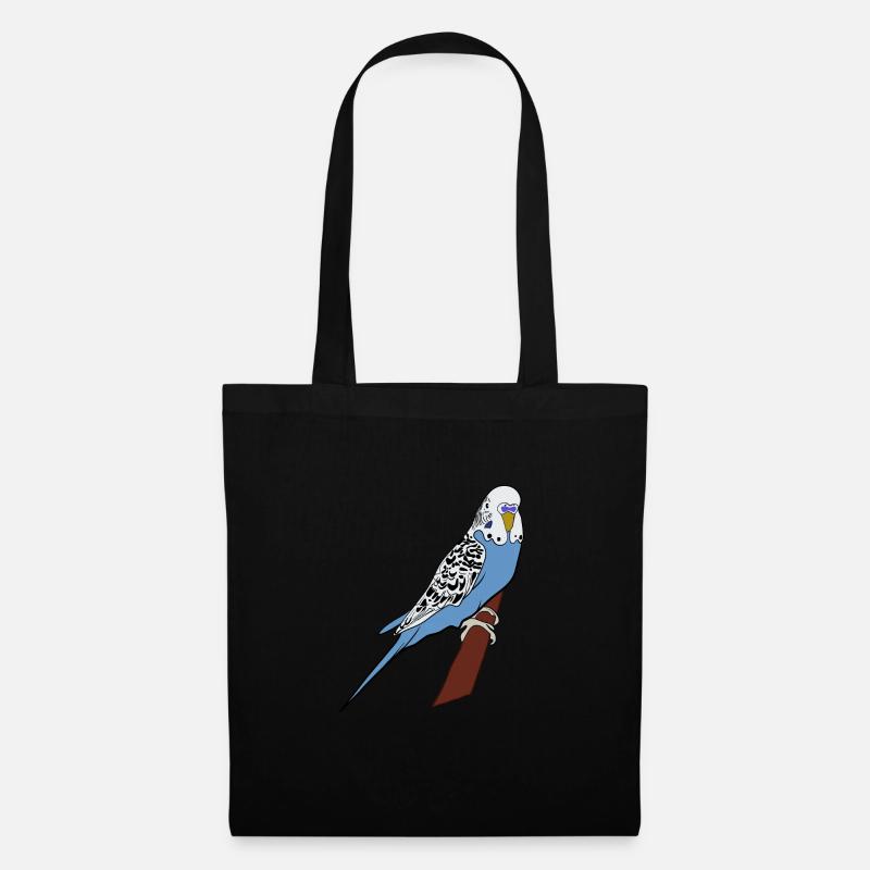 Wellensittich Blau Vogel Haustier Geschenkidee - Stoffbeutel - Schwarz