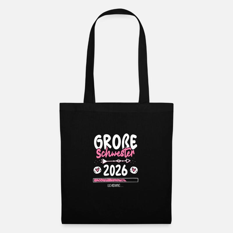 Große Schwester 2026 Loading - Stoffbeutel - Schwarz