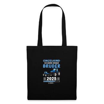 Ich Werde Großer Bruder 2025 Traktor - Stoffbeutel - Schwarz - Vorne