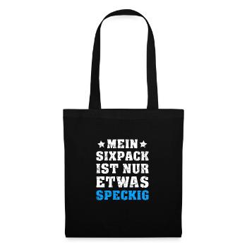 Sixpack Speckig - Stoffbeutel - Schwarz - Vorne