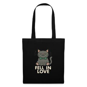 Schleife. Katze. Liebe. Das perfekte Katzenshirt. - Stoffbeutel - Schwarz - Vorne