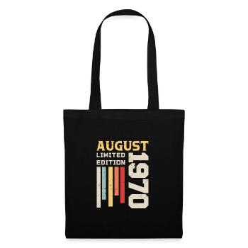 Août 1970 - Cadeau anniversaire Août 1970 Août - Sac en tissu - noir - Devant