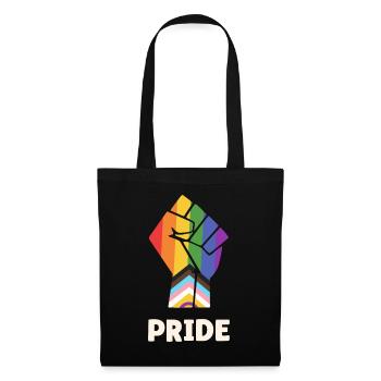 Pride Progress Stolzes Faustdesign für Equality - Stoffbeutel - Schwarz - Vorne