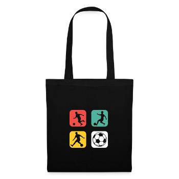 Fussball Kinder Design mit Fußballspielern - Stoffbeutel - Schwarz - Vorne