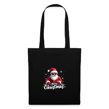 Santa Claus DJ - Weihnachtsmann - Stoffbeutel - Schwarz - Vorne