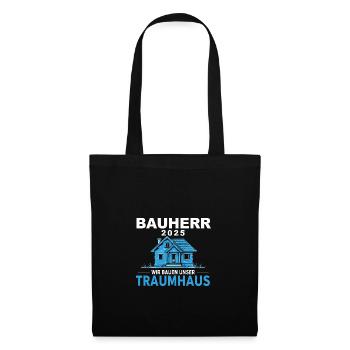 BAUHERR 2025 - Traumhaus Bauen - Stoffbeutel - Schwarz - Vorne