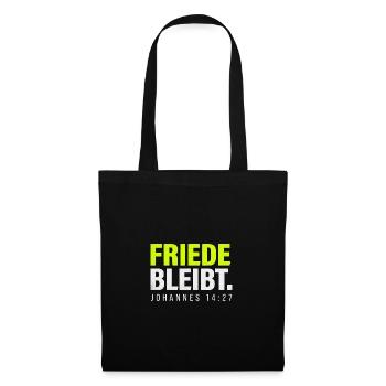 Friede bleibt – Johannes 14,27 - Stoffbeutel - Schwarz - Vorne