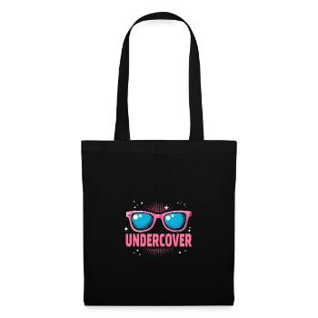 Undercover Speech - Lustiges Kostüm mit Sonnenbril - Stoffbeutel - Schwarz - Vorne
