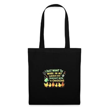 Poules du jardin - Sac en tissu - noir - Devant
