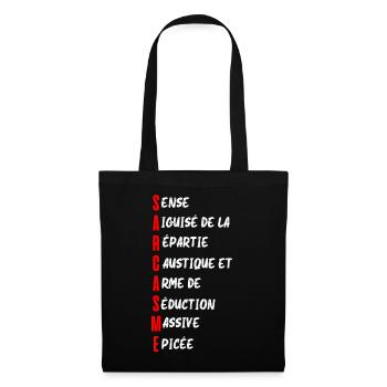 SARCASME définition /Humour noir - Sac en tissu - noir - Devant