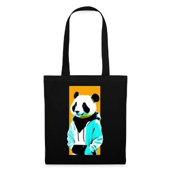 Panda en sweat à capuche - Sac en tissu - noir - Devant