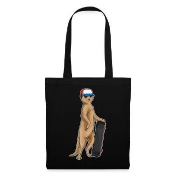 Suricate Skater Skateboard Sport - Sac en tissu - noir - Devant