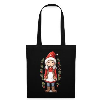 Noël nordique Gnome elfe Mama Gnome Design - Sac en tissu - noir - Devant