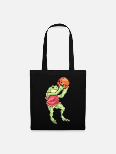 Frosch Basketballspieler Basketball - Stoffbeutel - Schwarz