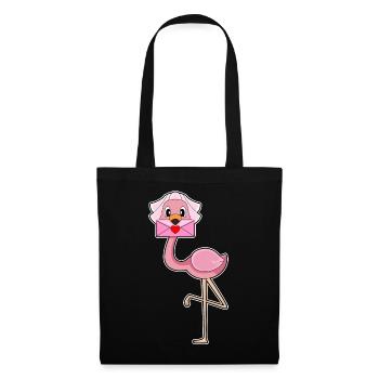 Flamingo Braut Brief Hochzeit - Stoffbeutel - Schwarz - Vorne