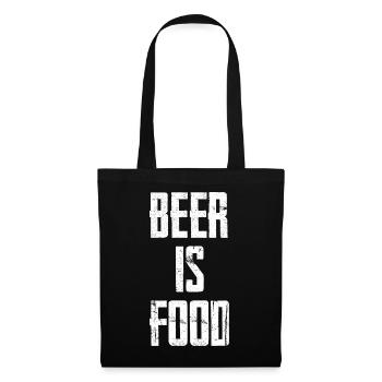 Beer Is Food - Stoffbeutel - Schwarz - Vorne