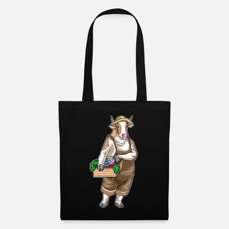Cow Easter Farmer - Tote Bag - black