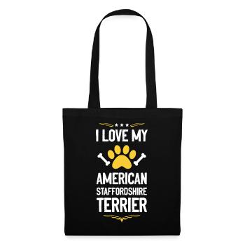 I Love My American Staffordshire - Stoffbeutel - Schwarz - Vorne