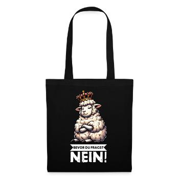 Before you ask: sheep, sheep, shepherd, sheep farmer - Tote Bag - black - Front