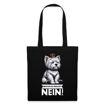 Avant que vous ne demandiez, pas de Westie Westland Terrier - Sac en tissu - noir - Devant