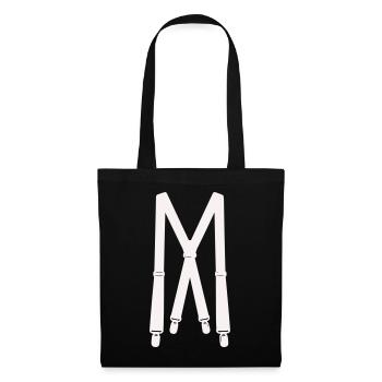 White suspenders illustration - Tote Bag - black - Front